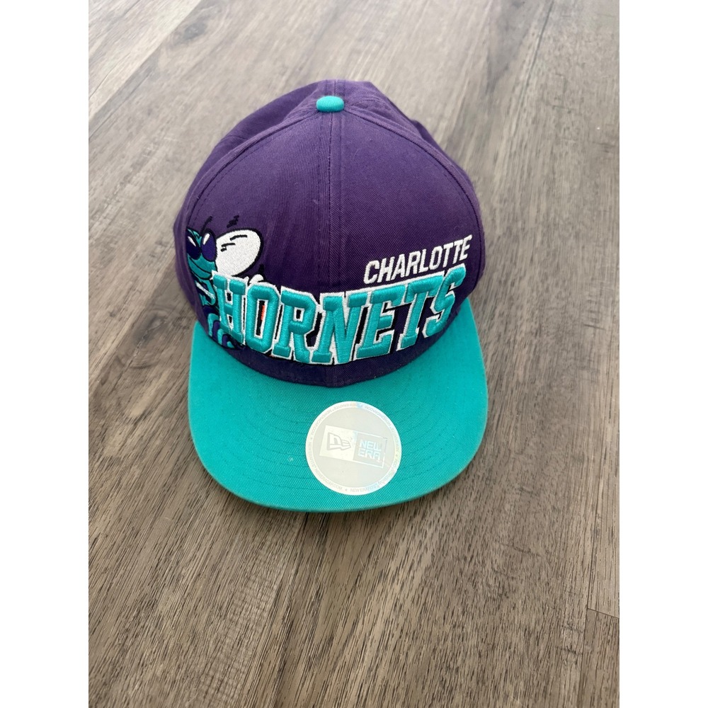 New Era Charlotte Hornets Snapback Hat Purple Teal Hardwood Classics NBA Cap